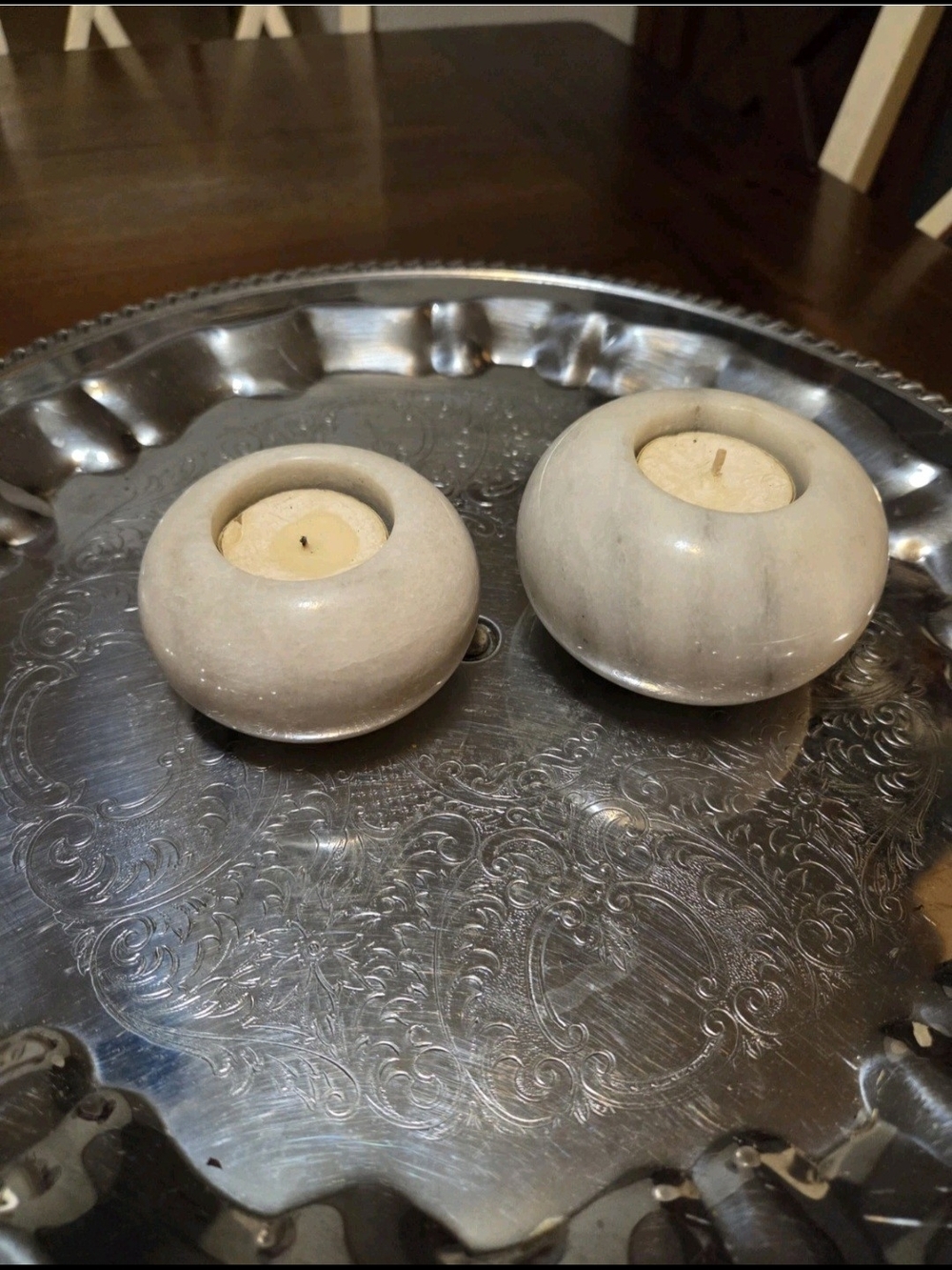 Marble Tea Light Candle Holders